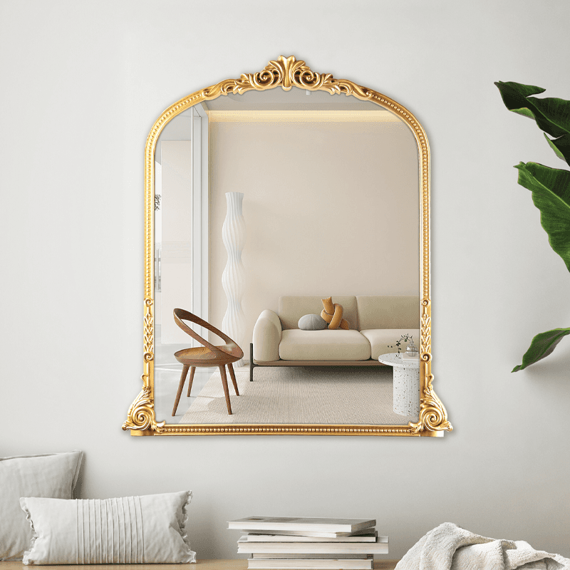 Gold metal look baroque mirror