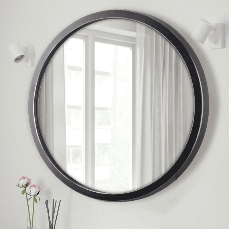 Black frame round mirror