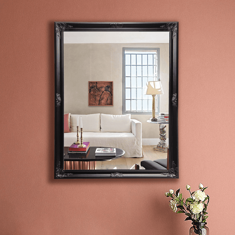 Black wall mirror baroque mirror