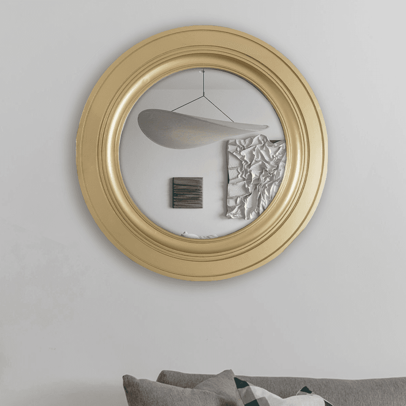 46cm Gold wall mounted round mirror