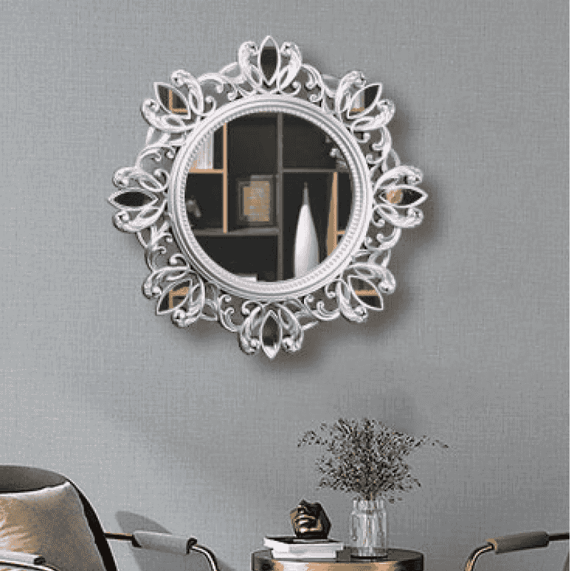 52cm round wall mounted classic style mirror