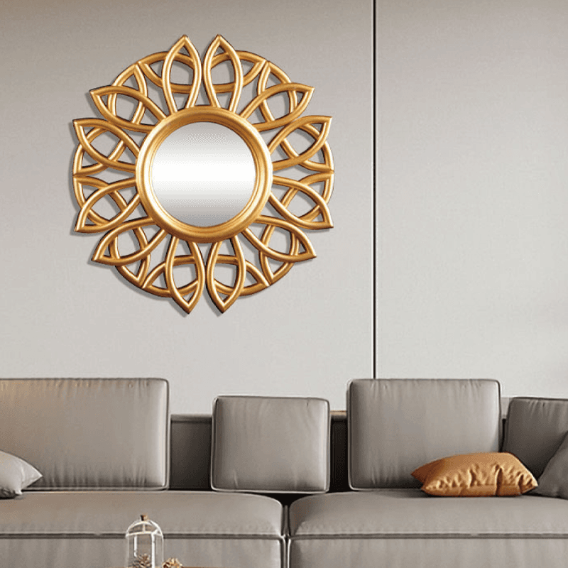 40cm round gold frame wall decor mirror