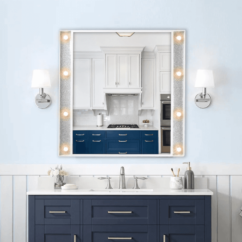 White led bathroom vanity mirror