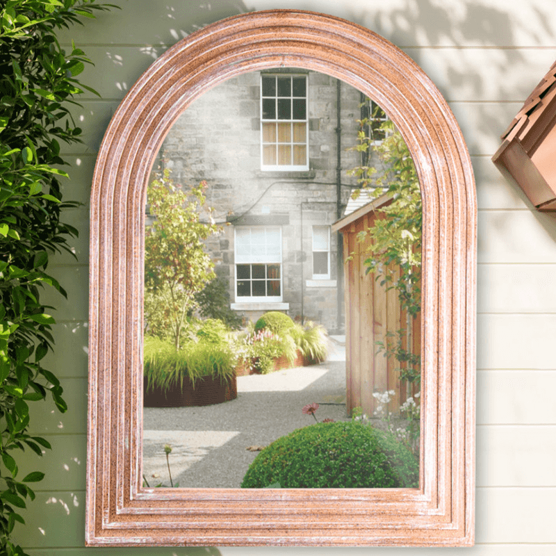 Antique golden wall garden mirror