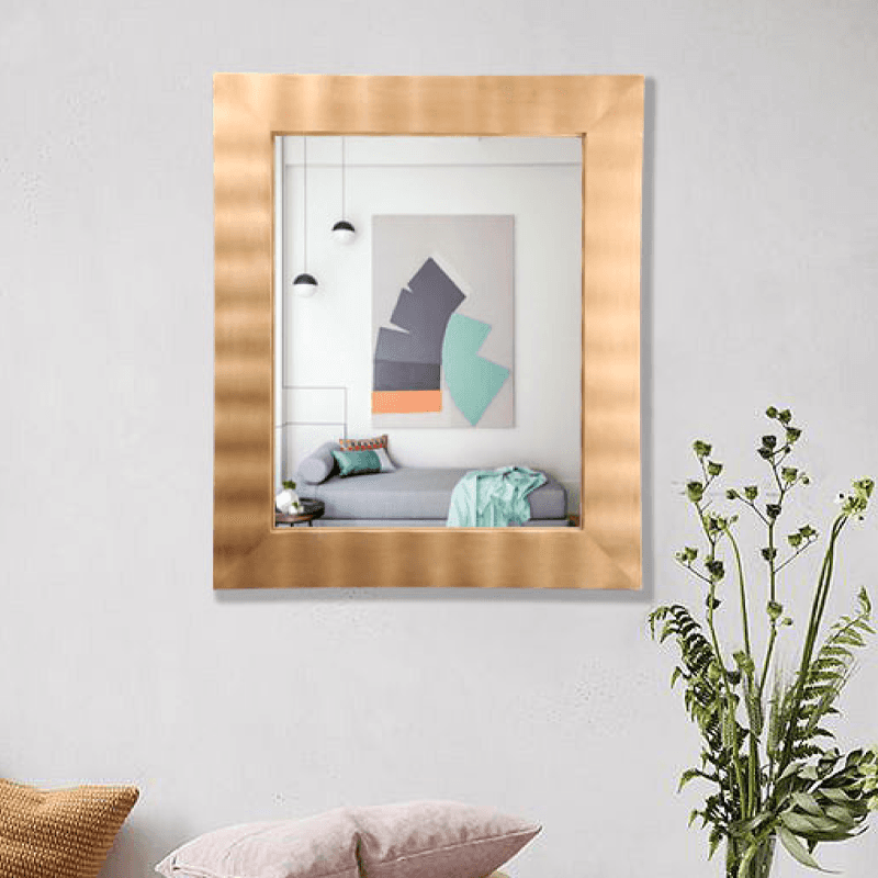 Gold rectangle frame modern decorative mirror