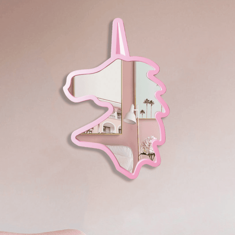 Pink unicorn wall decoration modern mirror