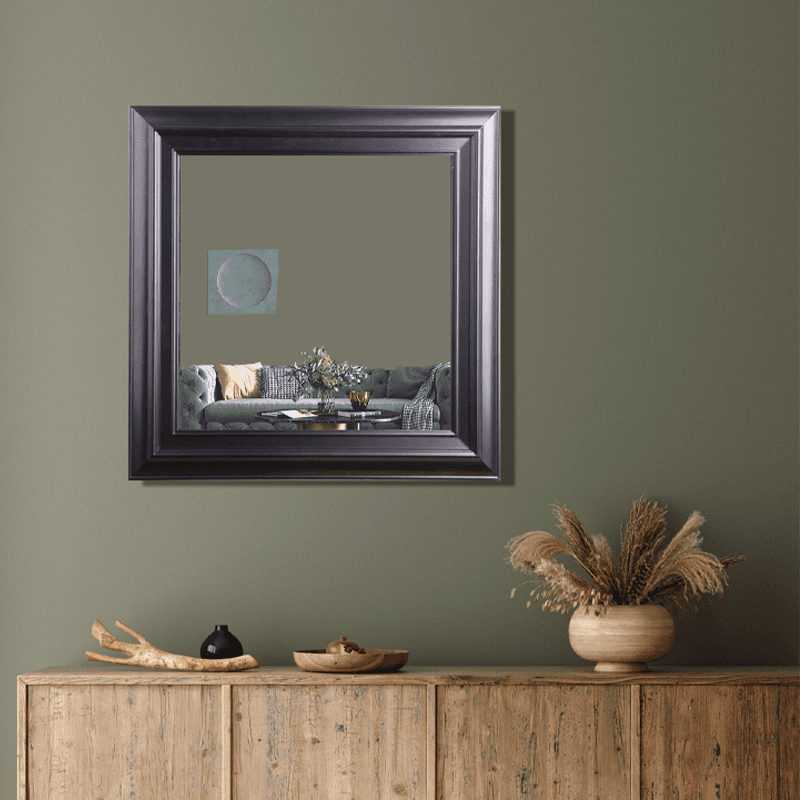 55cm black square modern mirror