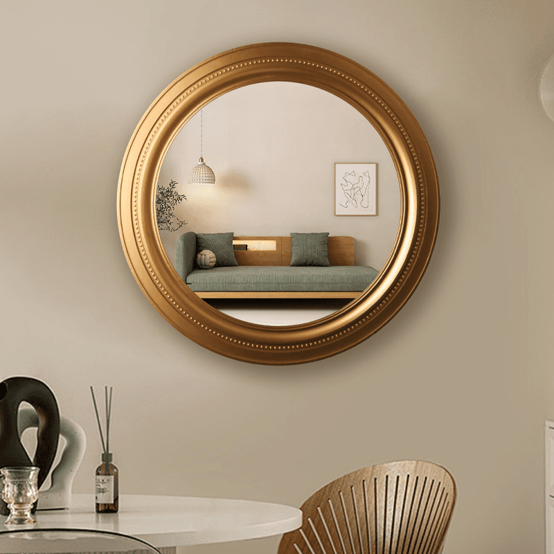 75cm gold round frame modern mirror