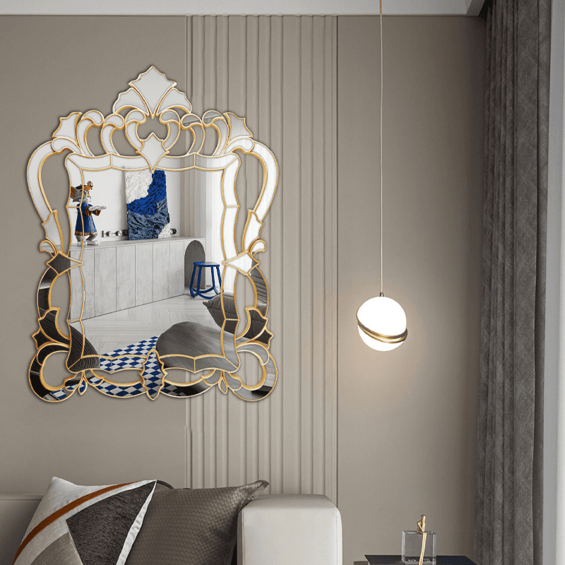 Gold border wall decoration mirror on frame mirror