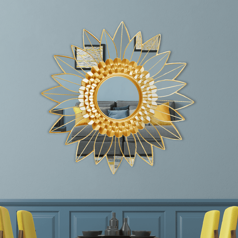 90cm gold sunflower mirror on frame mirror