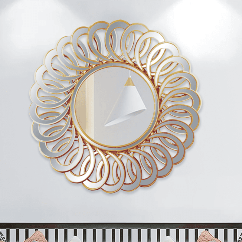 70cm gold round mirror on frame mirror