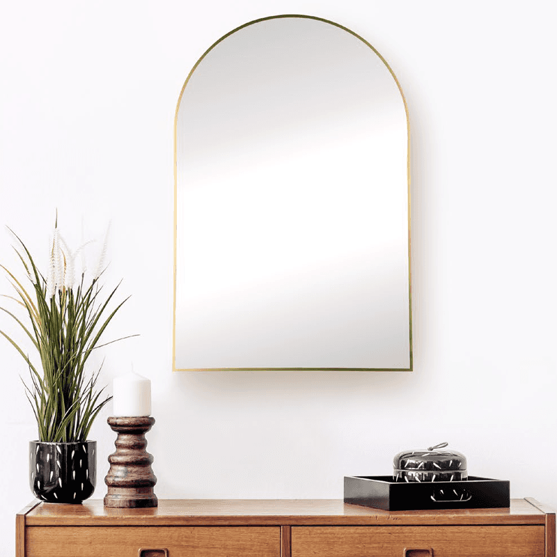 Arched profile slim decor mirror