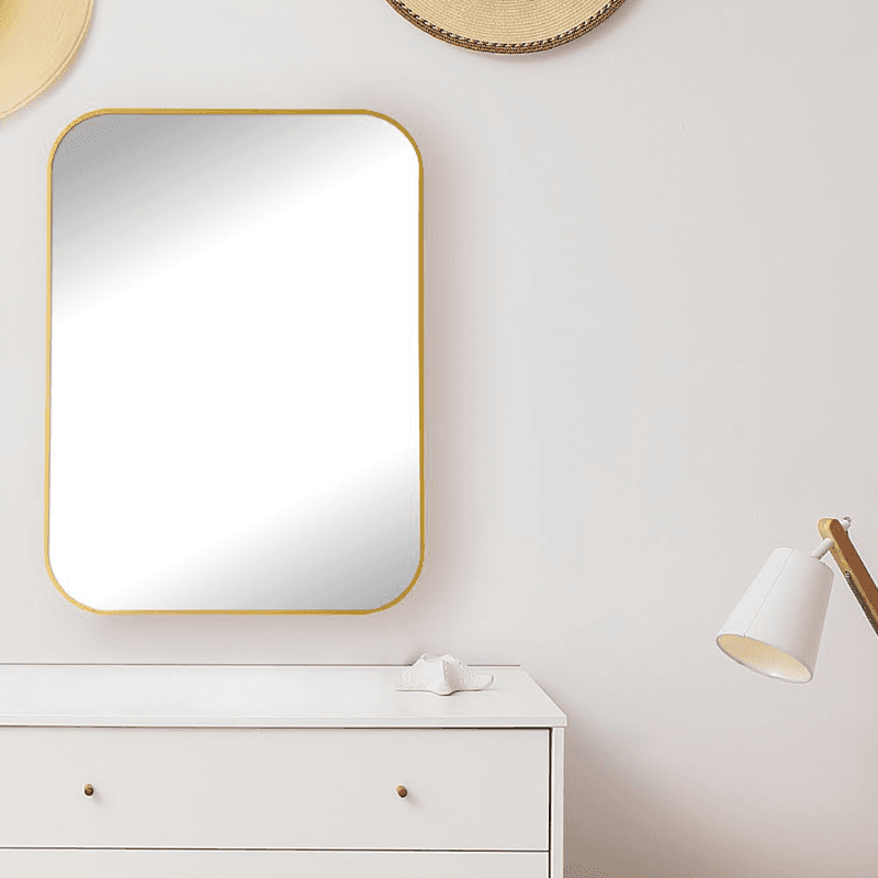 Large aluminum slim wall mirror