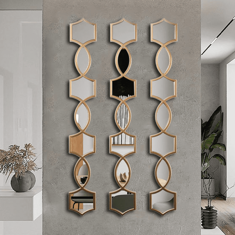 Gold wall decorative mirror set