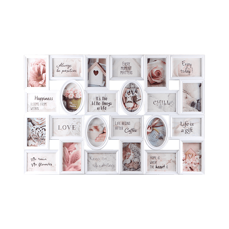 Classic collage picture frames 24 pictures white