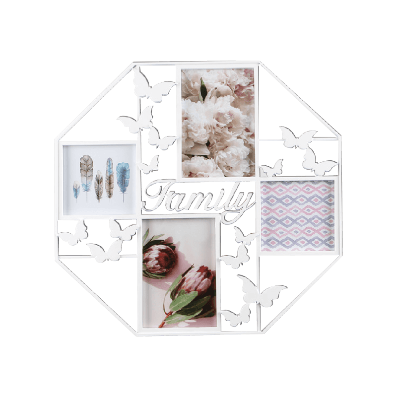 4opening collage frame family with butterfly